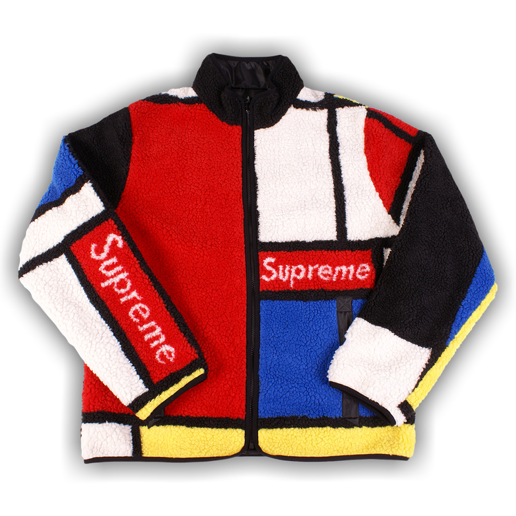 Supreme Reversible Colorblocked Fleece Jacket 'Red'