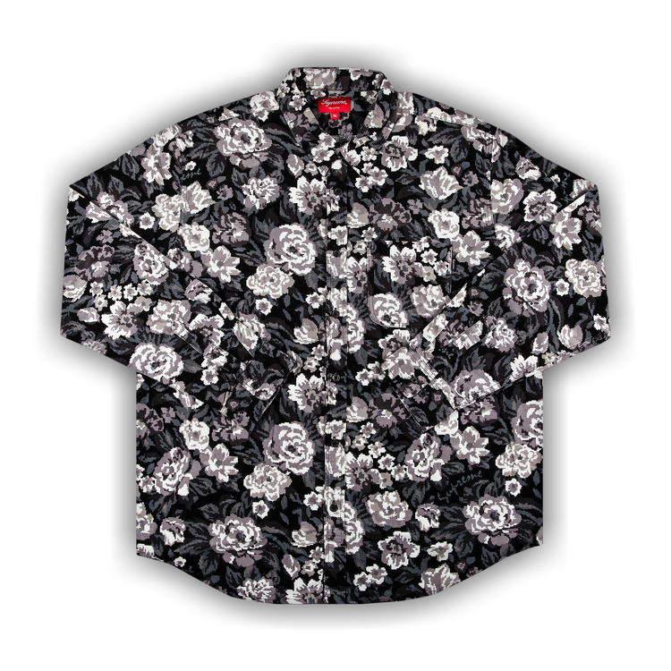 Supreme Digi Floral Corduroy Shirt 'Black'