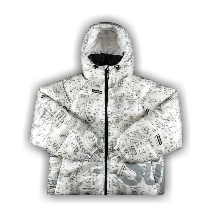 Buy Supreme Hooded Down Jacket Receipts FW20J49 RECEIPTS GOAT