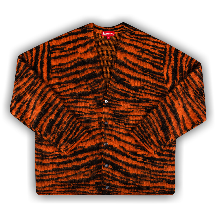 Supreme Brushed Mohair Cardigan 'Tiger Stripe' | GOAT