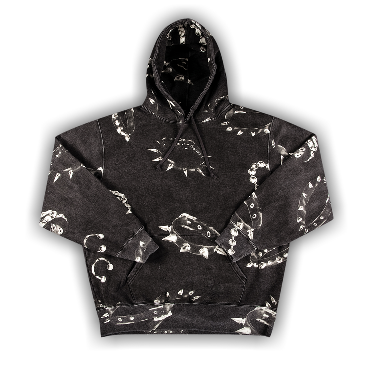 Supreme studded best sale hooded sweatshirt black