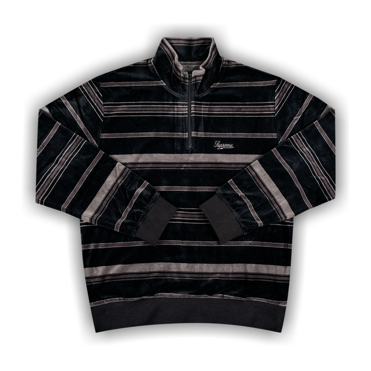 Supreme striped half zip sweater discount
