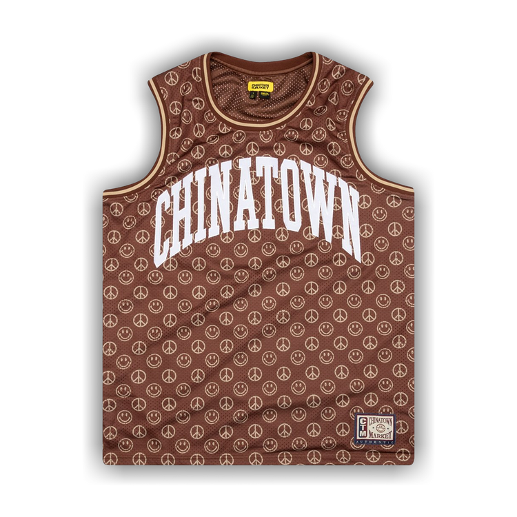 Buy Chinatown Market Smiley Cabana Basketball Jersey Brown