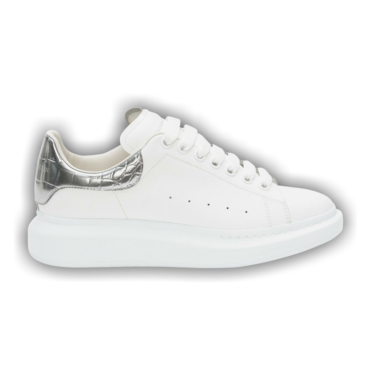 Size 11.0 Alexander McQueen Oversized Sneaker 'Silver Crocodile'