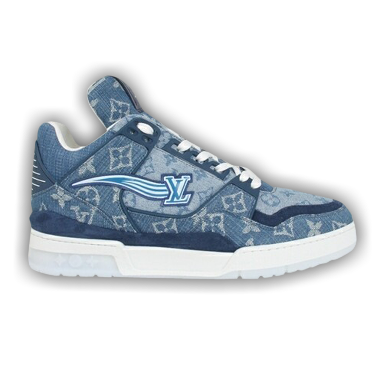 DS Louis Vuitton Trainer Sneaker Blue Denim US Men 8-13 LV Air