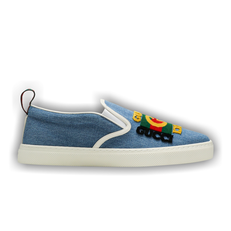 Gucci blue cheap slip on