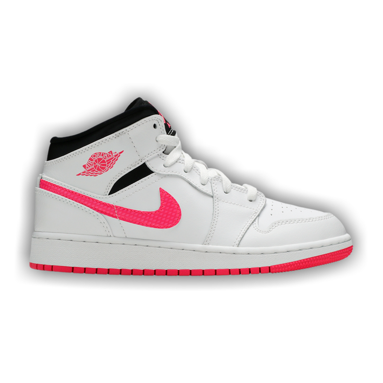 Air Jordan 1 Mid White Black Hyper Pink - Green Day Sports