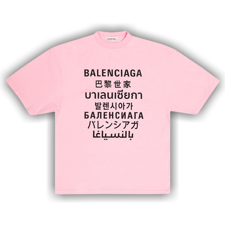 Balenciaga Languages X Large Fit Longsleeve TShirt BlackMulti for Men