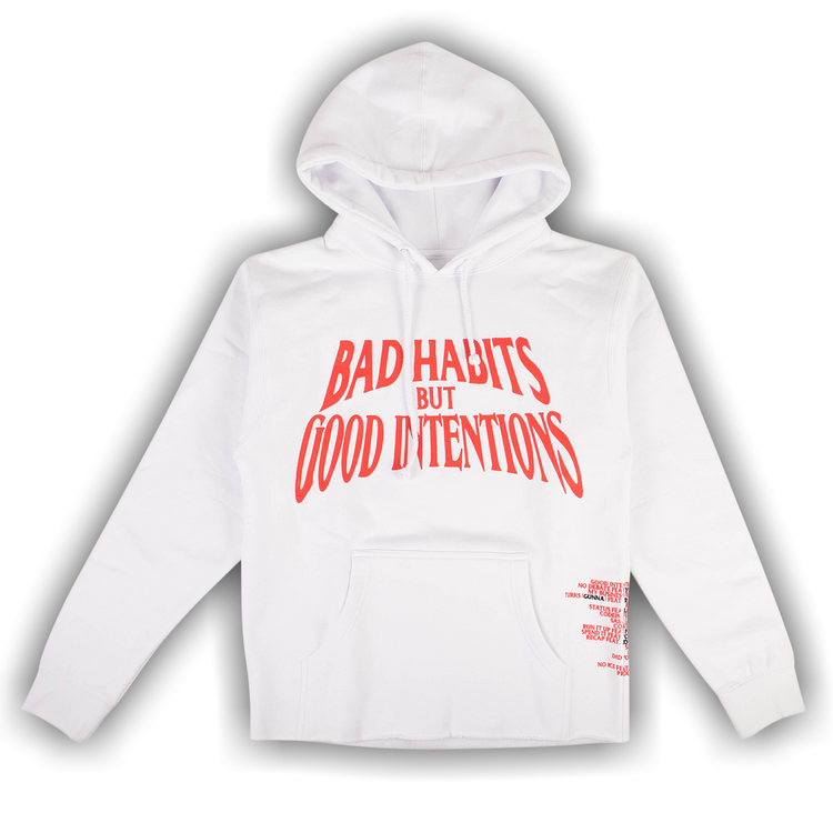 Buy Vlone x Nav Bad Habits But Good Intentions Sweatshirt White
