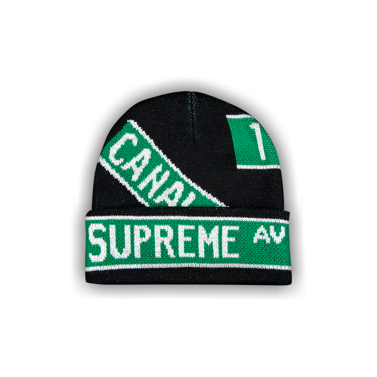 Supreme Street Signs Beanie 'Black' | GOAT