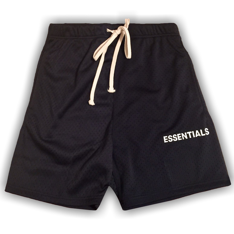 Essentials graphic deals mesh drawstring shorts