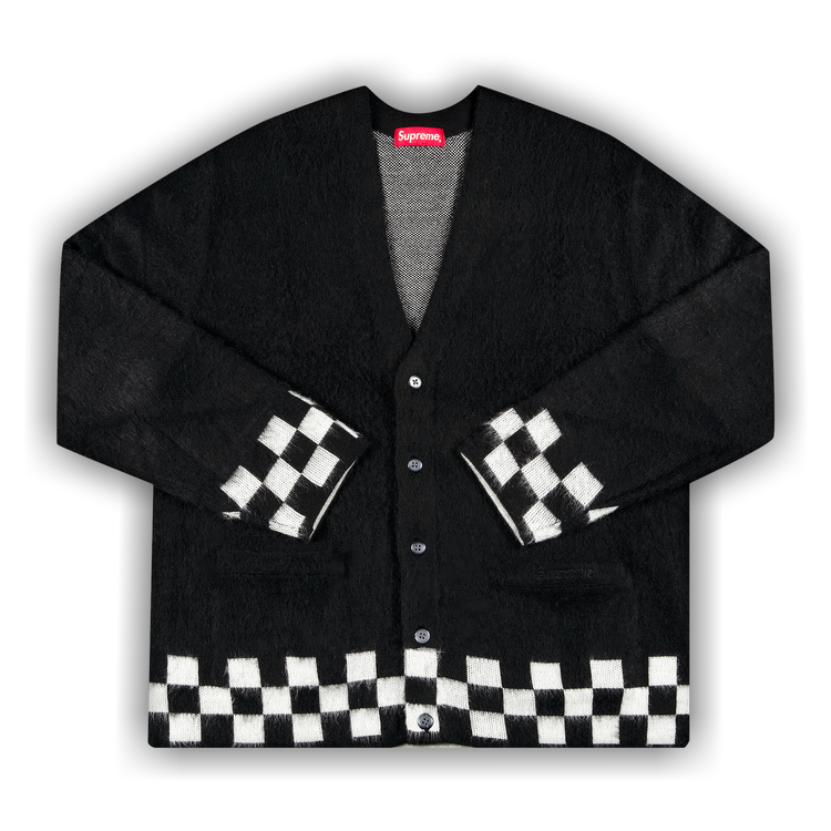 Buy Supreme Brushed Checkerboard Cardigan 'Black' - SS21SK17 BLACK