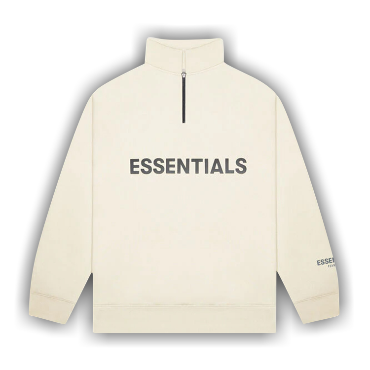 Fear of God Essentials Half Zip Sweatshirt 'Cream' | GOAT