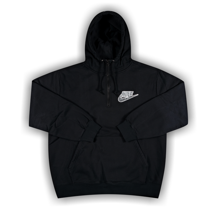 Supreme x Nike Half Zip Hooded Sweatshirt 'Black' | GOAT