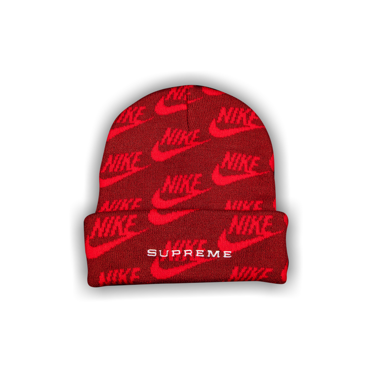 Supreme x Nike - Jacquard Logo Beanie (Red) – eluXive