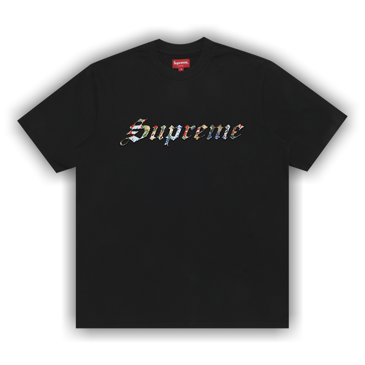 【Supreme】Satin Applique S/S Top★Black★25SS★ 1142795_00.png.png