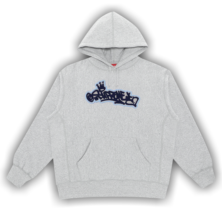 Buy Supreme Handstyle Hooded Sweatshirt 'Heather Grey' - SS21SW81