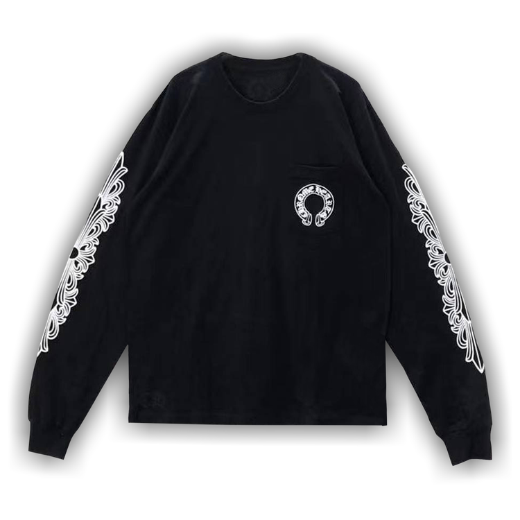 Chrome Hearts Horseshoe Long-Sleeve T-Shirt 'Black/White' | GOAT