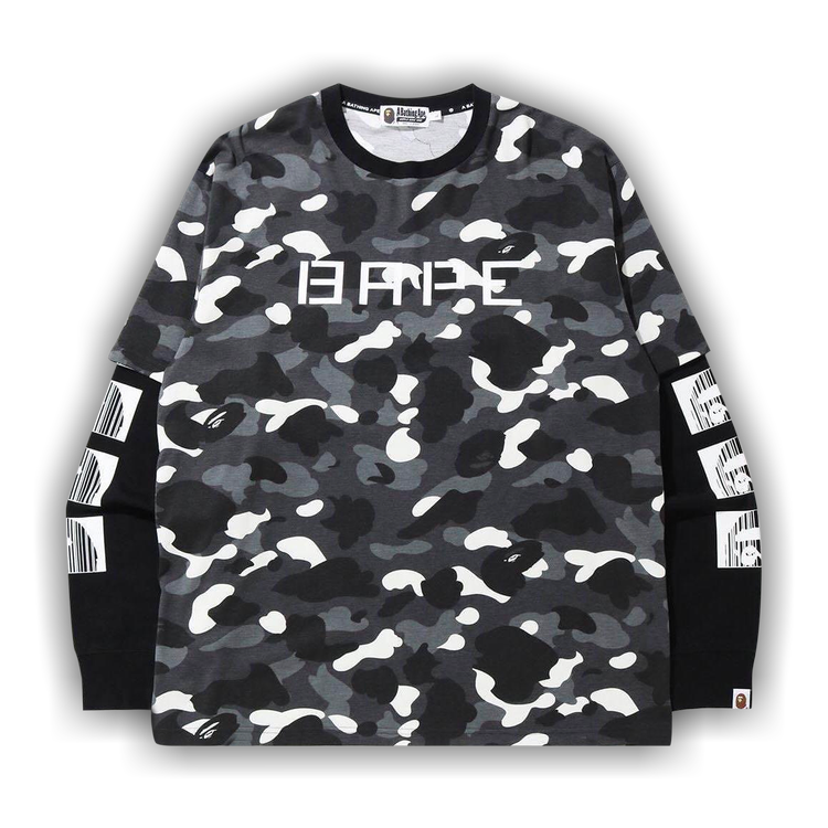Buy BAPE Relaxed Fit City Camo Layered Long-Sleeve Tee 'Black