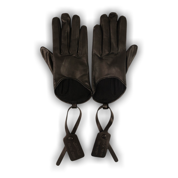 Buy Off-White Leather Racing Gloves 'Black' - OWNE013F19G010598820