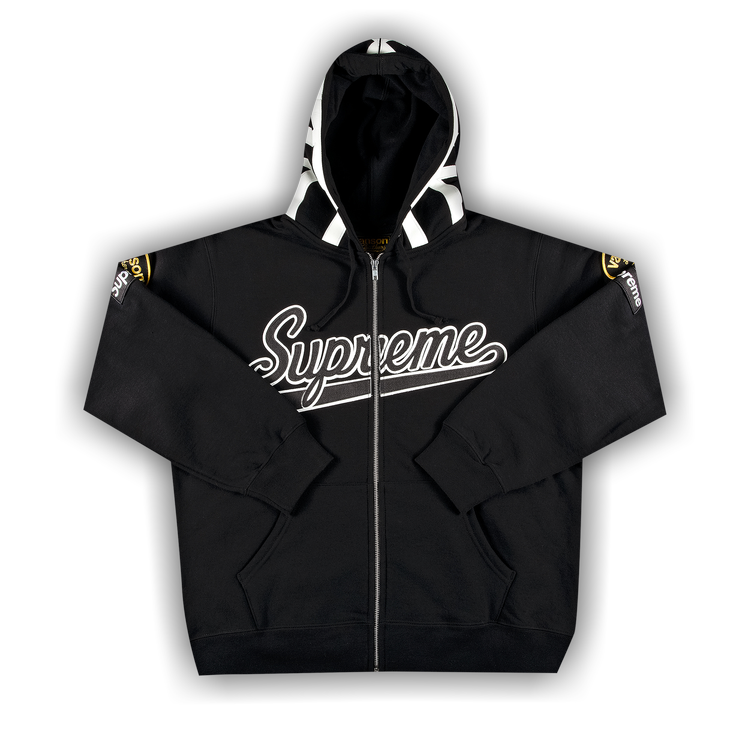 Supreme x Vanson Leathers Spider Web Zip Up Hooded Sweatshirt 'Black'