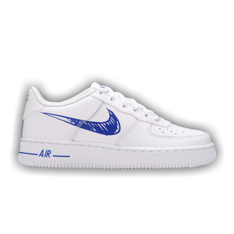 Air Force 1 Low GS 'Doodle Swoosh - White Racer Blue' | GOAT
