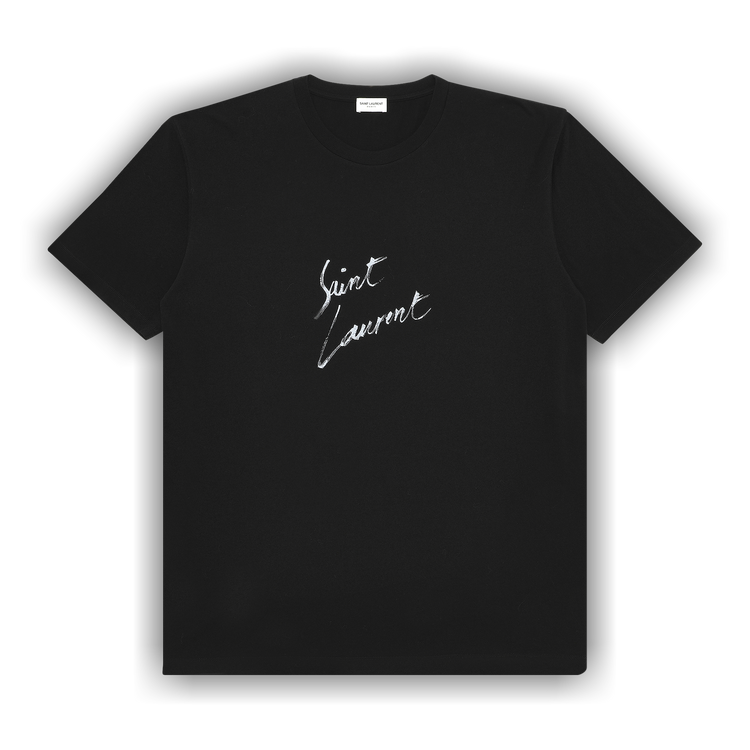 Buy Saint Laurent Logo T-Shirt 'Black' - 480406 YB1GN 9787N | GOAT