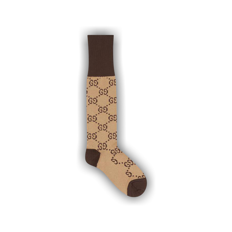 Buy Gucci GG Pattern Cotton Blend Socks 'Beige/Dark Brown