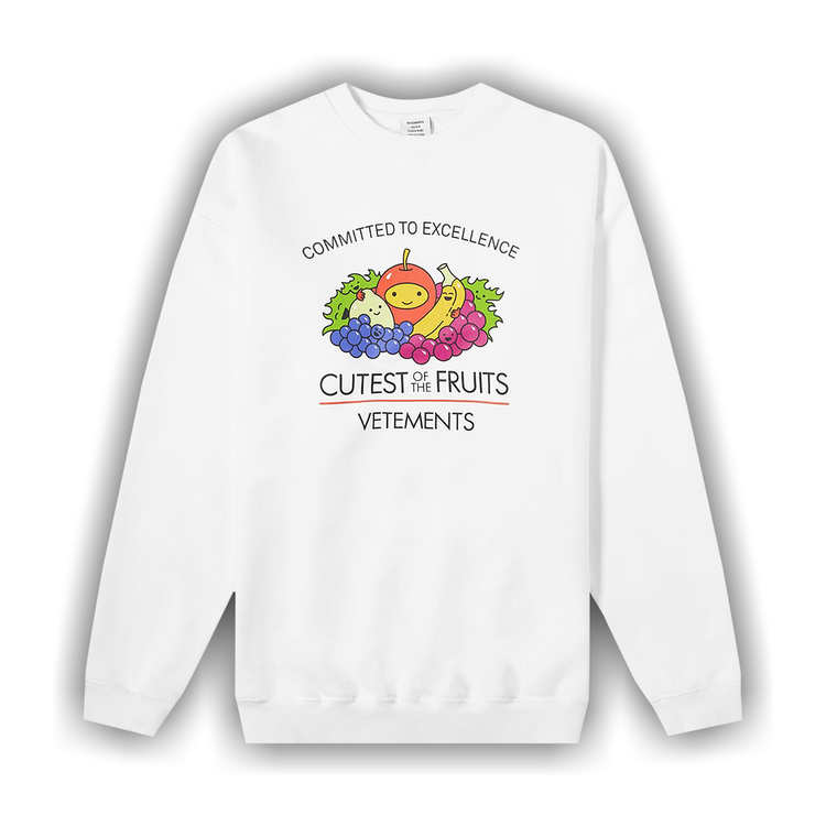 Buy Vetements Cutest Of The Fruits Logo Sweatshirt 'White