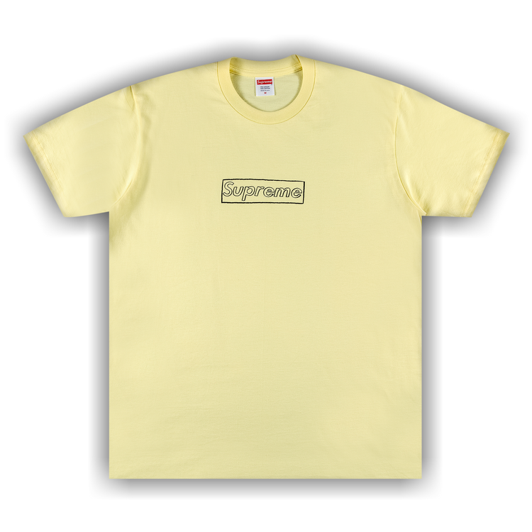 Buy Supreme x KAWS Chalk Logo Tee 'Pale Yellow' - SS21T7 PALE