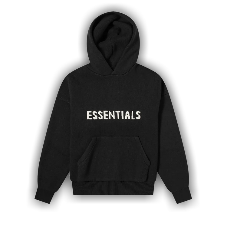 Size xxs Fear of God Essentials Knit Hoodie 'Black'