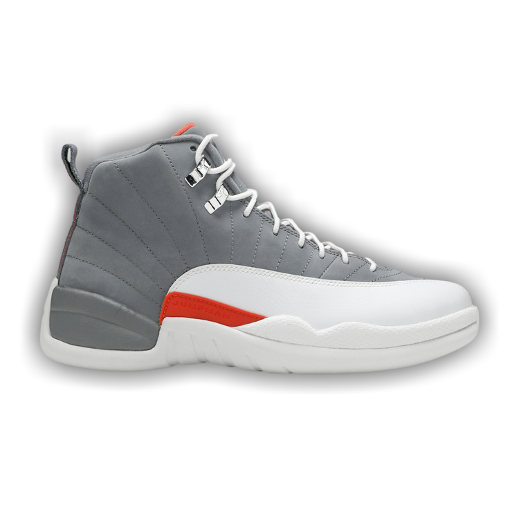 jordans 12 orange and grey