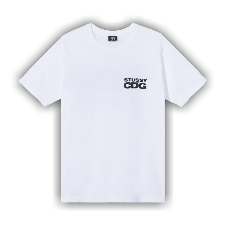 NWT Comme des Garcons Men's CDG Stussy No. 4 Logo White T-Shirt L DS  AUTHENTIC