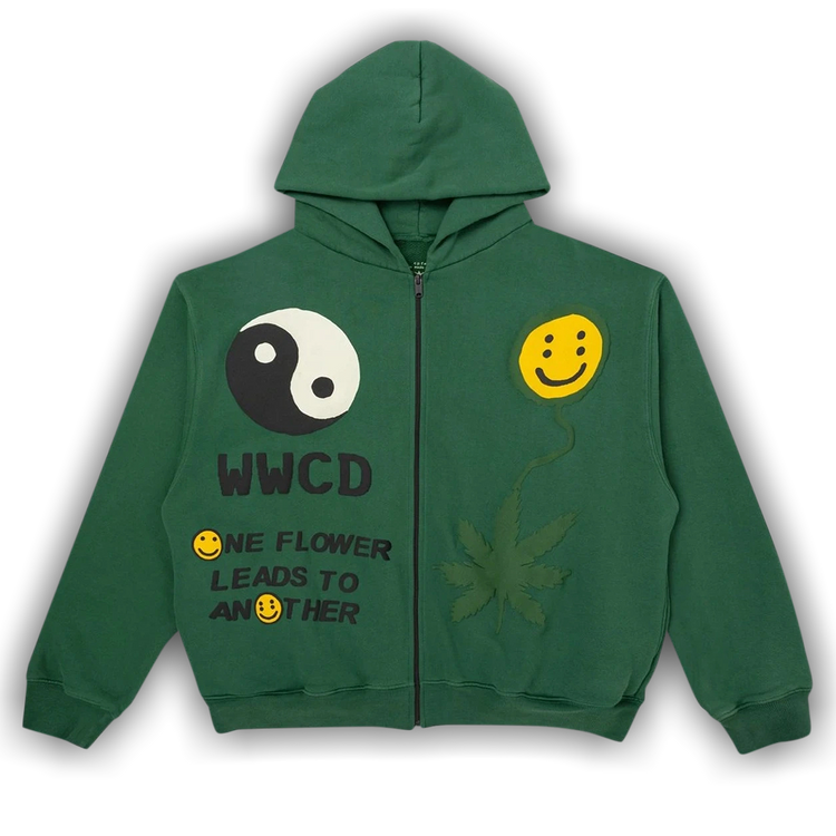 Buy Cactus Plant Flea Market Earth First Zip Hooded Sweatshirt Green CPFME1ZIPGR GREE GOAT