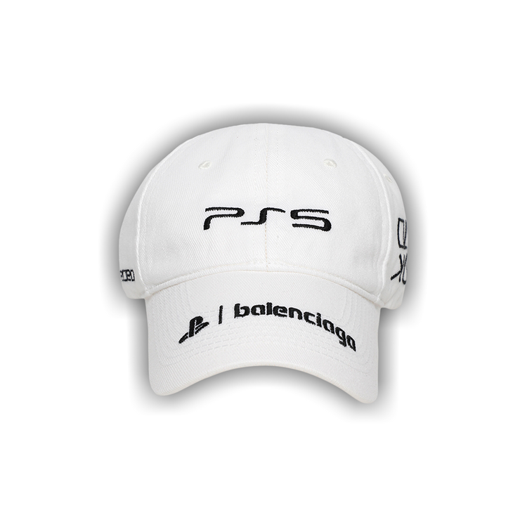 Buy Balenciaga Embroidered PS5 Cap 'White/Black' - 661879