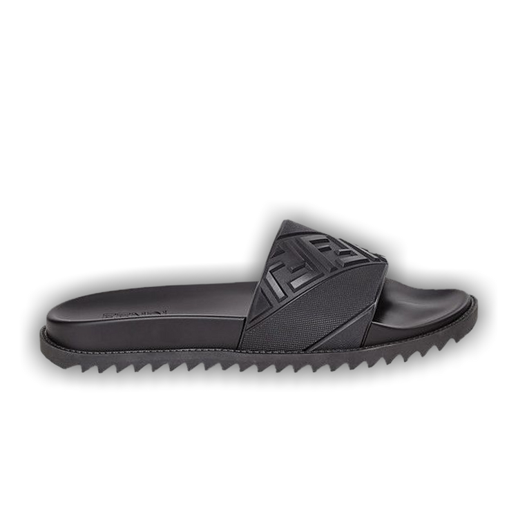 【FENDI】DIAGONAL SLIDES Fendi Diagonal Slides Fabric Gray | Fendi