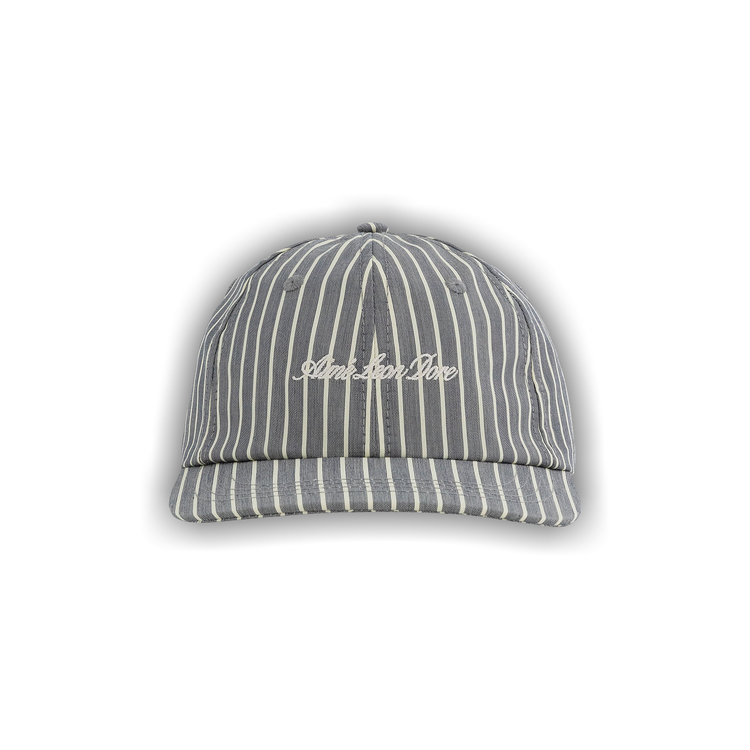 Buy Aimé Leon Dore Striped Poplin Logo Hat 'Navy/Cream