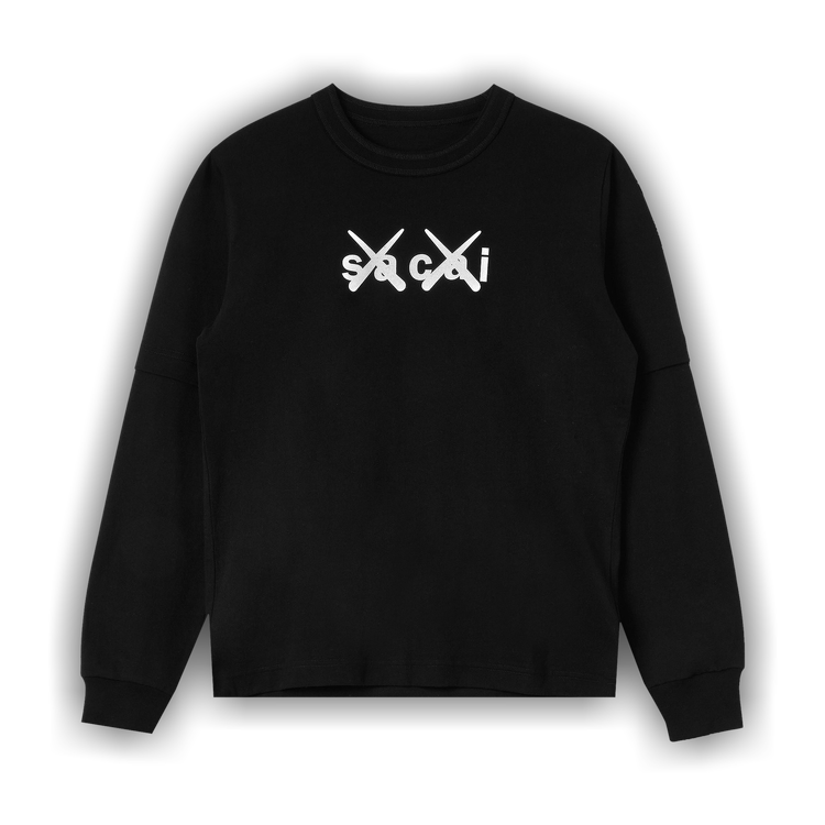Buy Sacai x KAWS Flock Print Long-Sleeve T-Shirt 'Black/White