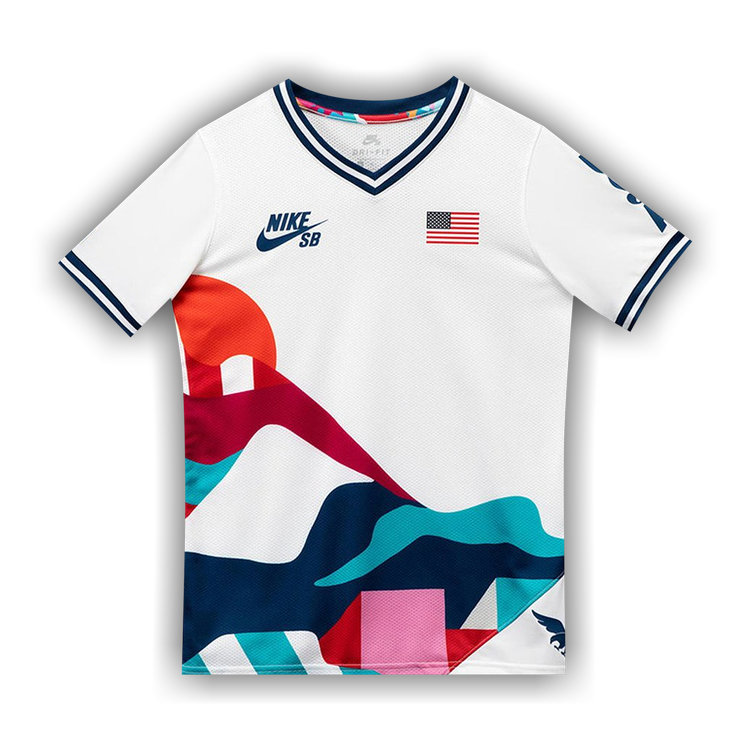 Nike SB x Parra 'USA Federation Kit' Jersey White/Brave Blue Size S/M NWT