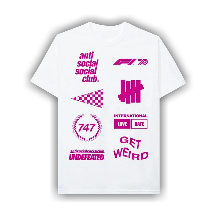 Tシャツ・カットソー Anti Social Social Club X Undefeated F1 Tee BLACK WHITE Anti Social Social Club UNDFTD X F1 Tee Black Men's - SS20 - US