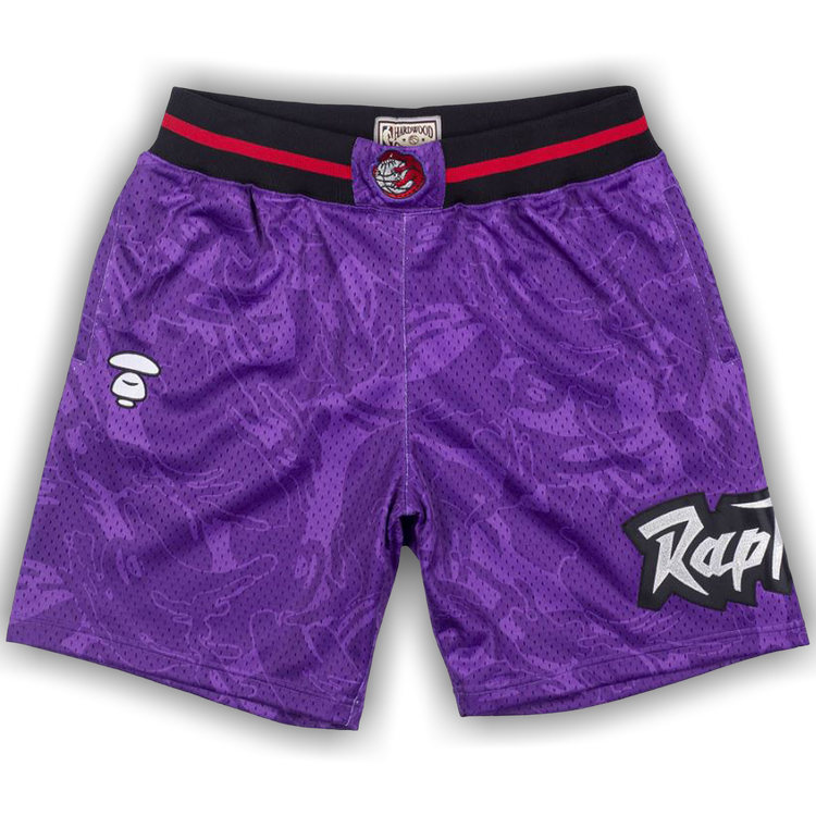 Buy BAPE x Mitchel & Ness Shorts Toronto Raptors 'Purple