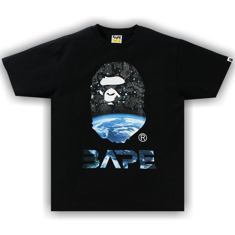 Buy BAPE Space Camo Ape Head Tee Black 1H80 110 054 BLACK GOAT