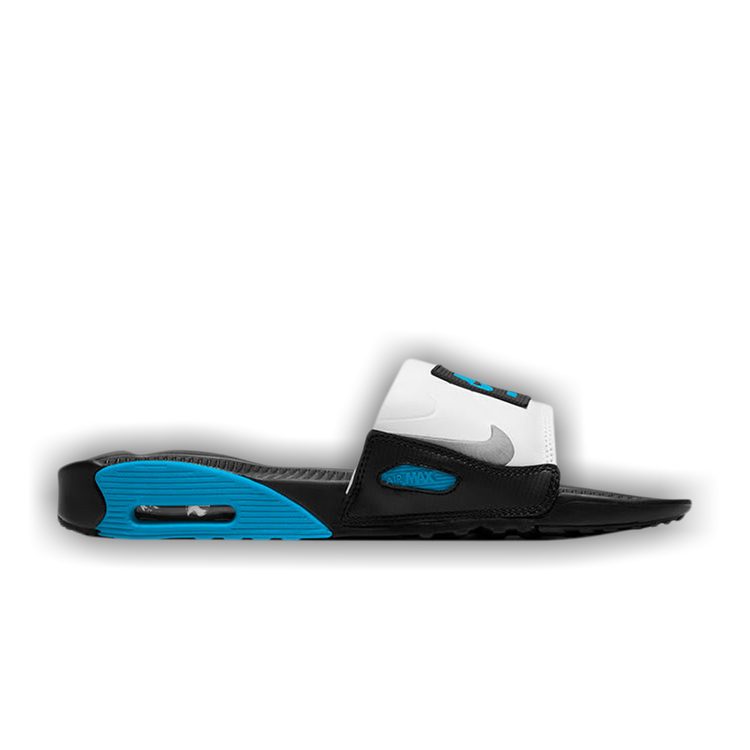 Buy Air Max 90 Slide Black Laser Blue BQ4635 005 GOAT
