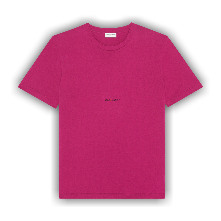 Buy Saint Laurent Round Collar T-Shirt 'Fuchsia/Black
