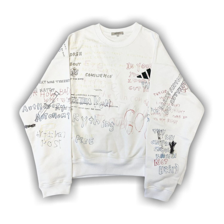 Yeezy Season 5 Handwriting Sweatshirt 'Arctic'