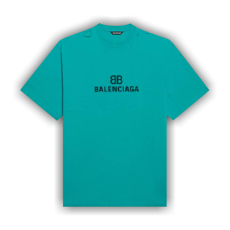 Buy Balenciaga BB Pixel Boxy T-Shirt 'Turquoise/Black