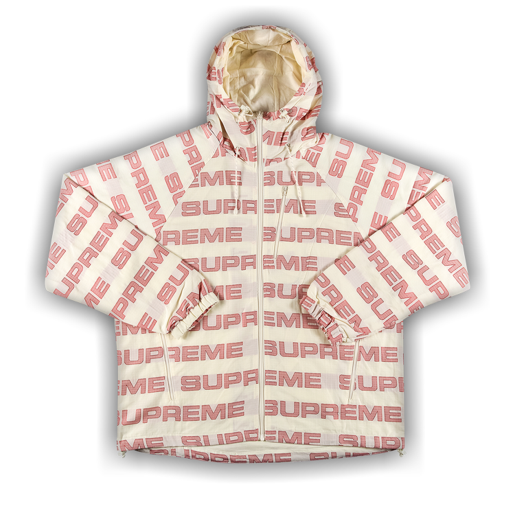 Supreme Logo Ripstop Hooded Track Jacket 'Natural' | GOAT