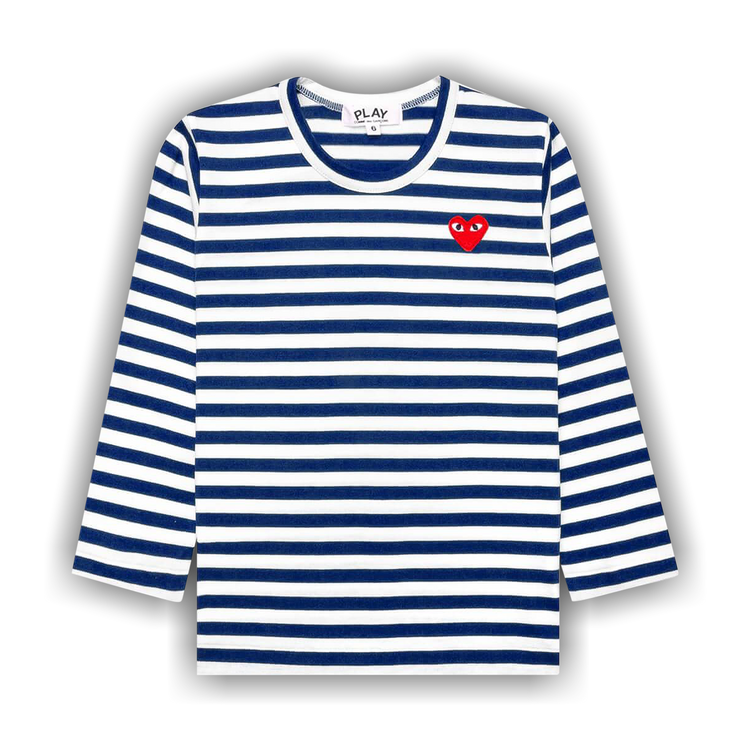 Buy Comme des Garçons PLAY Striped Long Sleeve T-Shirt 'White/Blue