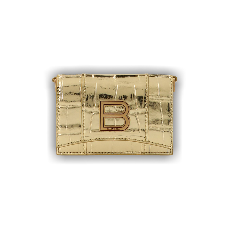 ●送料込●BALENCIAGA●Hourglass Mini Wallet Gold on Chain Buy Balenciaga Hourglass Mini Wallet On Chain 'Gold
