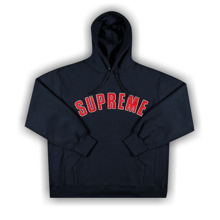 Supreme Pearl Logo Hooded Sweatshirt 'Navy' | GOAT